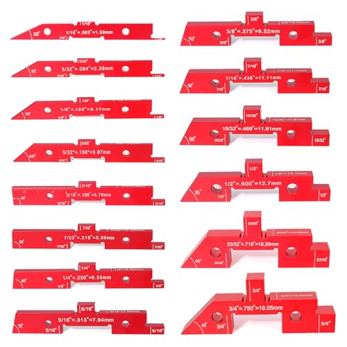 Table Setup Blocks for Woodworking, 14pcs Aluminum Alloy Woodworking Tools Precision Set up Bars, Height, Depth, Angle & Fence Alignment Gauge Set - Router and Table Saw Accessories with Storage Case