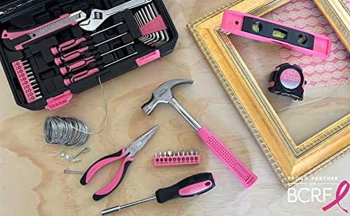 Apollo Tools 39 Piece General Household Tool Set, Pink DT9711P - color: Pink, size: 39-Piece (with Long Nose Pliers + Wrench)