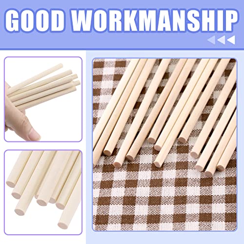 Glarks 160Pcs 5 Sizes Wooden Dowel Rods Kit, 1/8" 3/16" 1/4" 5/16" 3/8" x 6" Dowel Rods Unfinished Hardwood Sticks Craft Sticks for Crafts Making and DIY'ers