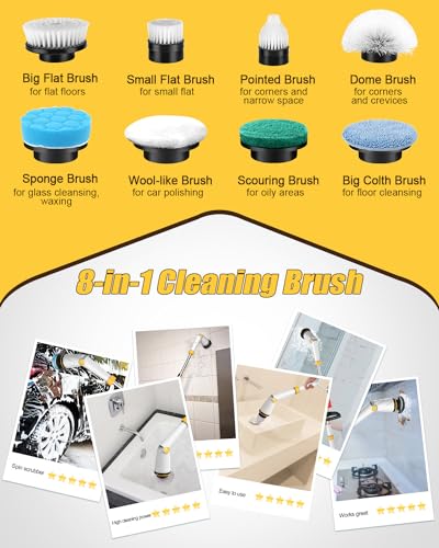 Qimedo Electric Spin Scrubber Q2, 4000mAh Battery, 1500RPM High Power - color: White