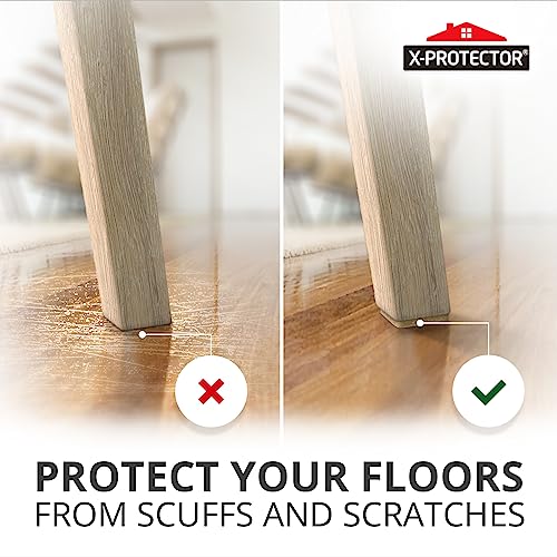 X-PROTECTOR Felt Furniture Pads - 48 PCS 1" - Felt Pads Floor Protectors - size: 1" 48 Beige, Square