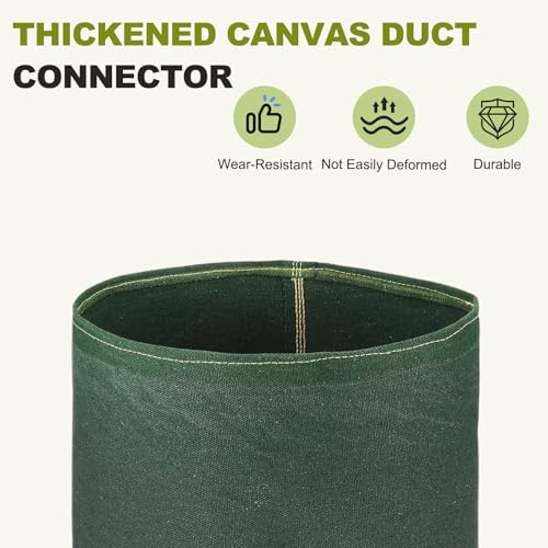 Duct Connector (12") - Flexible Canvas Female Fit Air Duct Vibration Noise Reducing Ducting Coupler Pipe Fitting Coupling for HVAC Ventilation Exhaust Fan Vent Systems, Green - size: 12 Inch