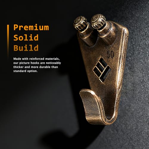 KURUI Bronze Metal Picture Hanging Kit with 10lb-100lb Picture Hangers - size: Bronze