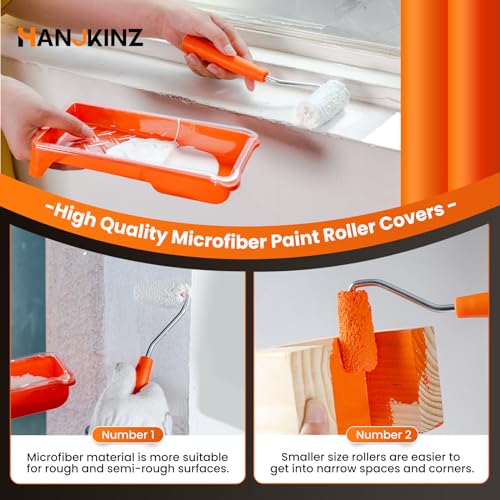 2 Inch Microfiber Paint Roller Kit, 20 Pack - size: 20 pcs 2" Microfiber Roller Cover