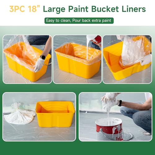 VOOMEY 18 Inch Paint Roller Kit with 3.3 FT Extension Pole - size: 23pc