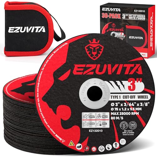 30-Pack 3" Cut Off Wheels, Ultra Thin Discs for Angle Grinder