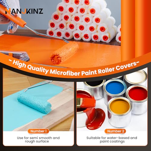 100 Pack Microfiber Paint Roller 4 Inch, 3/8 Inch Nap - size: 4 Inch,100 Pack