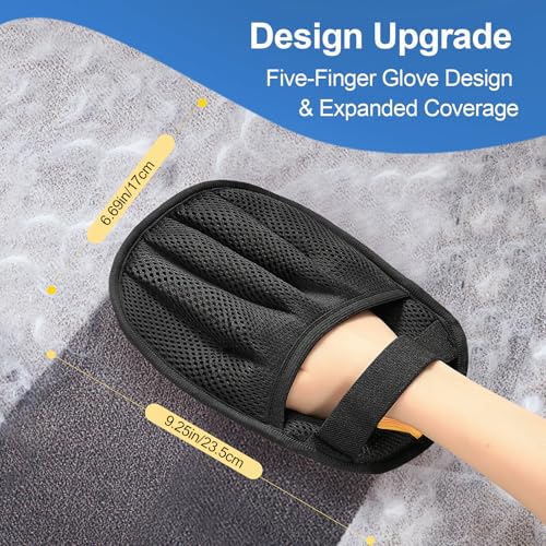 2Pcs Pet Hair Removal Gloves Cat & Dog, Electrostatic Reusable Remover Tool - color: 2pcs-Black