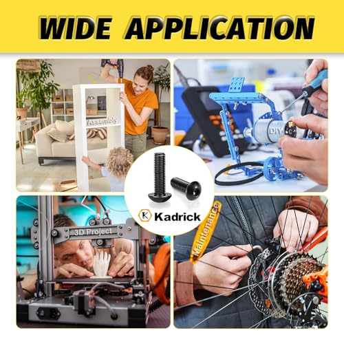 KADRICK 595Pcs M4 Screw Kit,Hex Socket Button Head M4 Bolts Length 6MM-30MM - size: M4 600Pcs 6-30mm