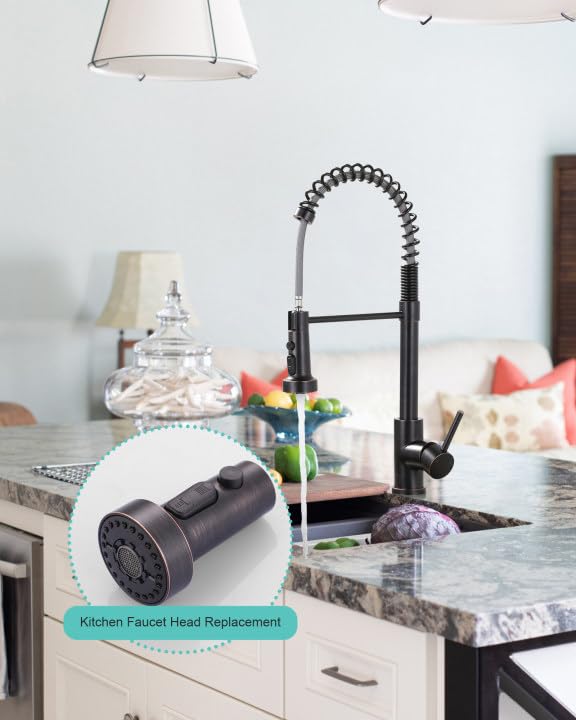 ARCORA Pull Down Kitchen Faucet Head Replacement with 13 Adapters, 3 Modes - color: Oil Rubbed Bronze