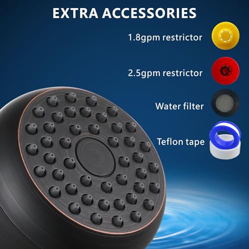 High Pressure Shower Head - Powerful Bathroom Pressure Boosting Showerhead - Perfect Universal Replacement for Rain Shower Heads(Oil Rubbed Bronze) - color: Oil Rubbed Bronze