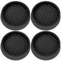 4X4 Round Rubber Caster Cups, Non Slip Furniture Pads - 4 Pack - color: Black, size: 4” 4pcs