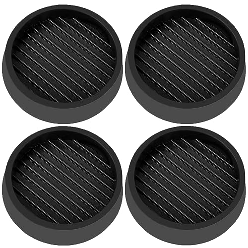 4X4 Round Rubber Caster Cups, Non Slip Furniture Pads - 4 Pack - color: Black, size: 4” 4pcs