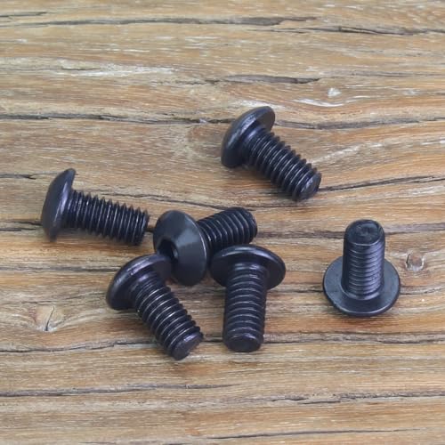 105 Pieces M4 x 8mm Button Head Socket Cap Screws, Thread Pitch 0.7mm, Sutemribor M4 Black Screws, 10.9 Grade Alloy Steel, Black Oxide Finish, Fully Threaded - size: M4 x 8mm, style: Button Head