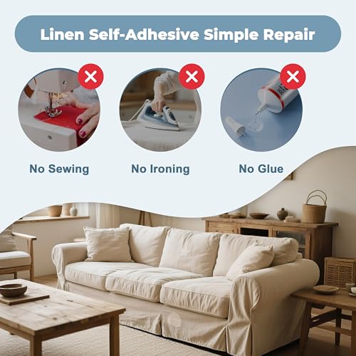 BESEZX Linen Fabric Repair Patch Upholstery Patch 3 PCS 9 * 11 Inch - color: Beige, size: 9*11 inch