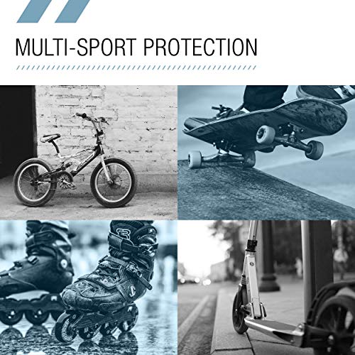 80SIX Multi-Sport Pad Set– Protective Gear for Skateboarding, Biking, Roller Skating, and Scooter - color: Black, size: 5+ Junior/X-Small