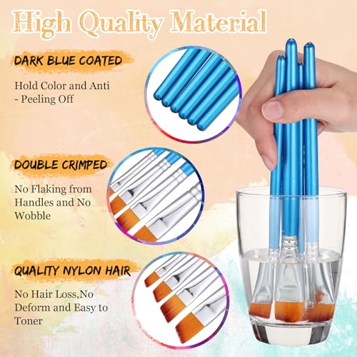 Sherr 48 Pcs Paint Brush Set Bulk, 0.28, 0.35, 0.43, 0.59 Inch, Angle Style - color: Angle Style, size: 0.28, 0.35, 0.43, 0.59 Inch