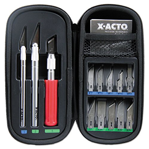 X-ACTO Compression Basic Knife Set, Includes 3 Knives, 13 Blades, Soft Carry Case, 17 Count - Crafting, Art Projects, Cutting Tools