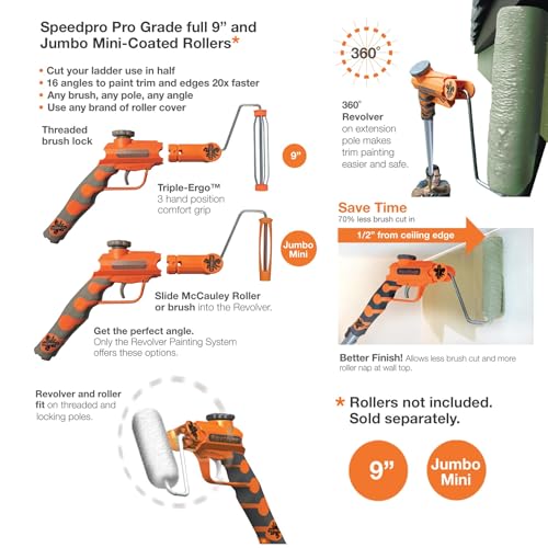 Revolver Pro by McCauley Tools Paint Brush Extender for Painting high Areas Safe, Fast and Easy, by Hand or with a Pole