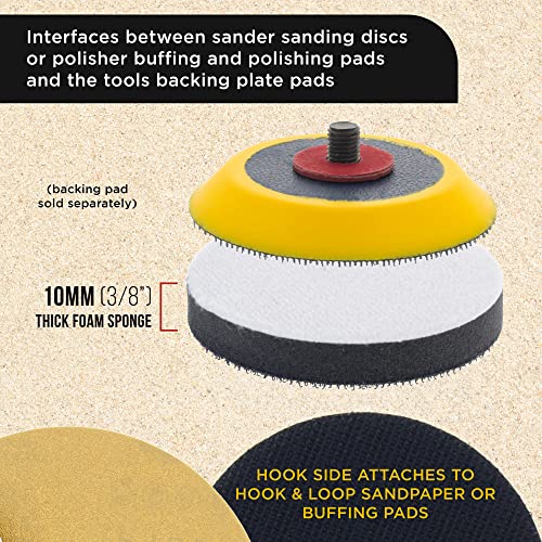 Dura-Gold Pro Series 3" x 10mm Soft Density Interface Pad, 3 Pack - Hook & Loop Foam Protection Cushion, Used Between Sander Sanding Discs, Polisher Polishing Pads & Backing Pads, Drill - Auto Detail - style: 3" - No Hole