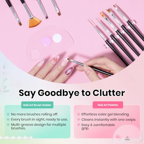Beetles Nail Art Brushes, 25pcs Nail Art Pens Daul Ended Dotting Tools - color: C - Clear-25