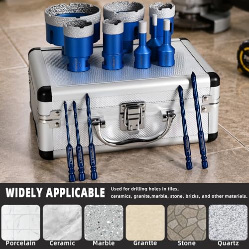 13 Pcs Diamond Core Hole Saw & Carbide Drill Bits Set 6-68 Mm M14 Threads