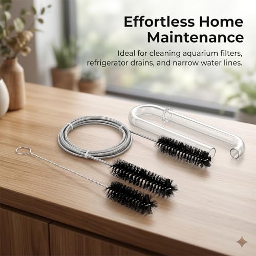 Flexible Drain Clog Remover Brush Double Head Extended Reach Cleaning Tool for Bathroom Kitchen and Sink Drains Black - color: Black, size: Large