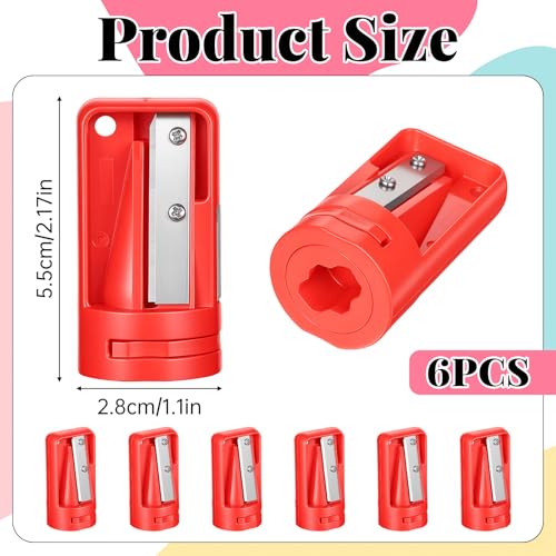 6 Pack Carpenter Pencil Sharpener Manual Handheld Pencil Sharpener Portable Woodworking Construction Sharpeners Small Sharpening