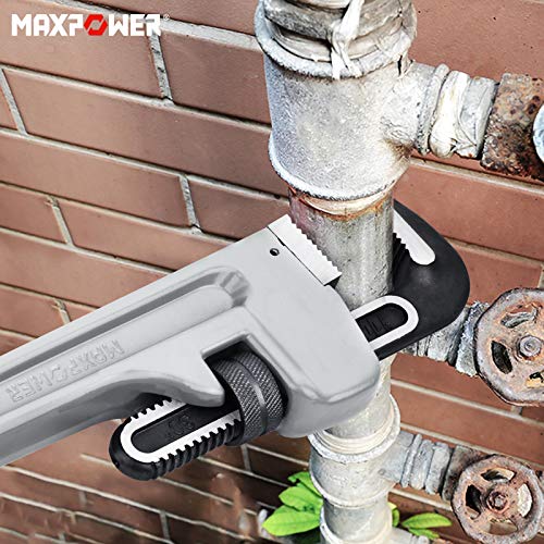 MAXPOWER 30-inch Pipe Wrench, 4.2" Jaw Opening, Aluminum Plumbing Wrench - size: 30-inch, style: Straight Pipe Wrench