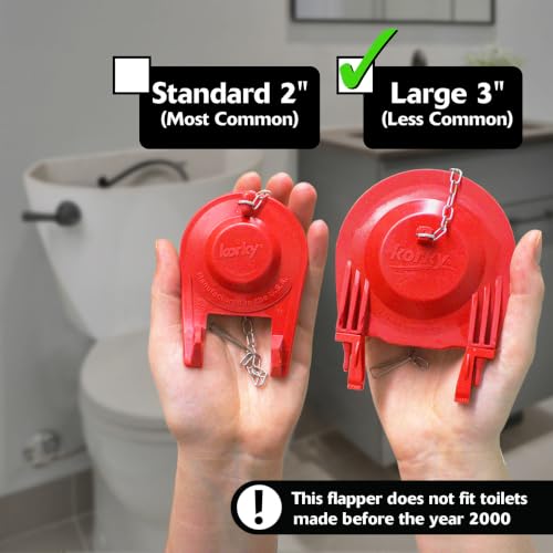 Korky Large 3-Inch Toilet Flush Valve Kit – Fits Many Brands - 5030