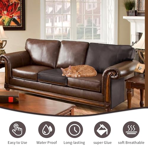 BSZHTECH Leather Repair Tape Self-Adhesive Leather Repair Patch for Couch Furniture Sofas Car Seats Advanced PU Vinyl Leather Repair Kit (Dark Brown, 3.9X79 inch) (Pack of 2) - color: Dark Brown, size: 3.9X79IN (Pack of 2)