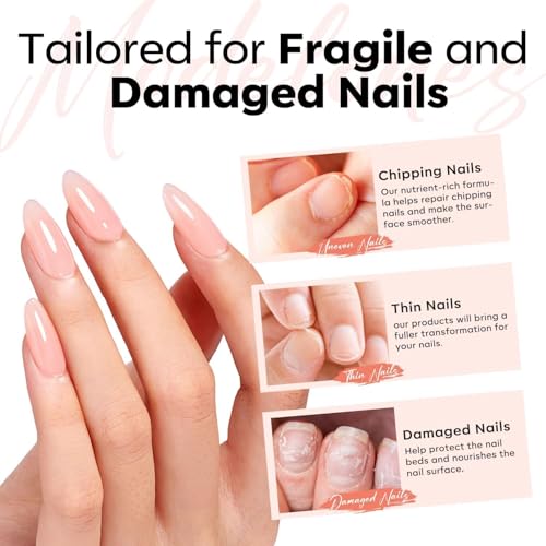 modelones Builder Rubber Gel Base Coat for Nails, Nude Pink Rubber Base Gel Nail Polish for Strengthen Apex Building Extension Protect Weak Nails Long Last U V Manicure Gift for Women - color: Rubber Base Coat Warm Nude
