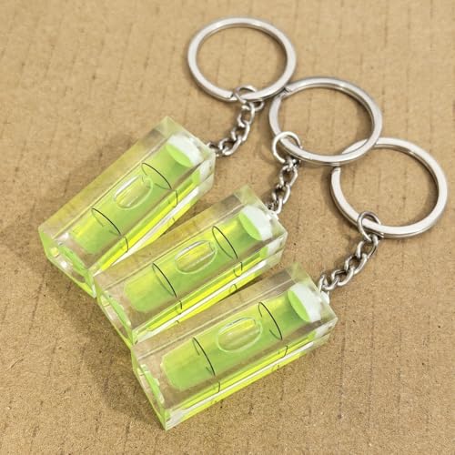 3Pcs Keychain Spirit Bubble Level Mini Pocket Tool 15x15x40mm Spirit Levels Measuring Layout Tools - color: Non-magnetic