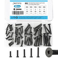 M6 x 20mm 25mm 30mm 35mm 40mm Flat Head Hex Socket Cap Screws Countersunk Bolts, 10.9 Grade Alloy Steel, Black Oxide Finish, Metric Allen Drive, Fully Threaded, Assortment Kit 50Pcs - size: M6 x 20/25/30/35/40 mm