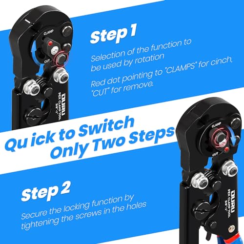 OURU PEX Crimping Tool Kit, Cinch & Remove, 3/8" to 1",PEX Cutter & Clamps