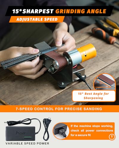 Mini Belt Sander, Electric Small Sander Knife Sharpener, 6.7"x6.9"x4.9" - size: 6.7"x6.9"x4.9"