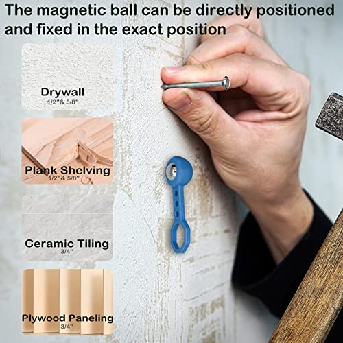 Stud Finder Wall Scanner, Magnetic Stud Finder With 27 Pounds of Pull Magnetic Power, No Batteries Required Wall Stud Finder Metal Stud Finder for Drywall, Wood, Plywood Paneling, Ceramic Tiling(Blue)