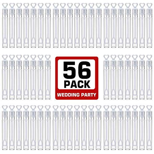 56 Pack White Wedding Bubble Bulk,Mini Bubble Wands Party Favors for Guests