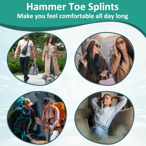 10 Pack Hammer Toe Straightener, Hammertoe Corrector for Women Men, Buddy Tape for Broken Toe, Reusable Toe wrap, Fabric Toe Splints for Bent, Curled, Crooked, Claw, Hammer Toes (5L + 5S, Beige)