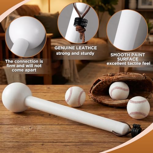 Hollowfly Baseball Glove Mallet 12 Inch Baseball Softball Glove Shaping Hammer with Leather Rope- Quick Create Ball Shaped Pocket for Softball - color: White
