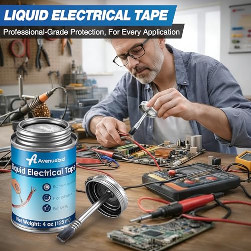Liquid Electrical Tape 4oz Waterproof Liquid Tape Electrical Insulating Glue with Brush Cap, High Temperature Resistant Flexible Rubber Coating for Wires Cables, Plug, Automotive(Clear) - color: Clear