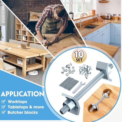 Countertop Connector Bolts 10-Pack, M8x100mm Miter Bolt Kit