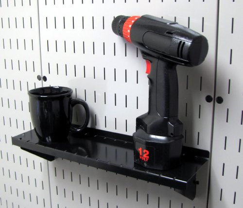 Wall Control Shelf 4in Deep Pegboard Shelf Assembly Pegboard and Slotted Tool Board - Black - color: Black