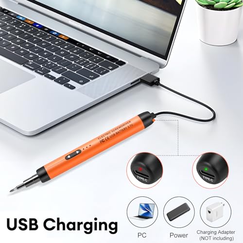 Mini Electric Screwdriver, 38 S2 Preicison Bits for PC Electronic | Small Cordless Electric Screwdriver, Precision Screwdriver Cordless Repair Tool