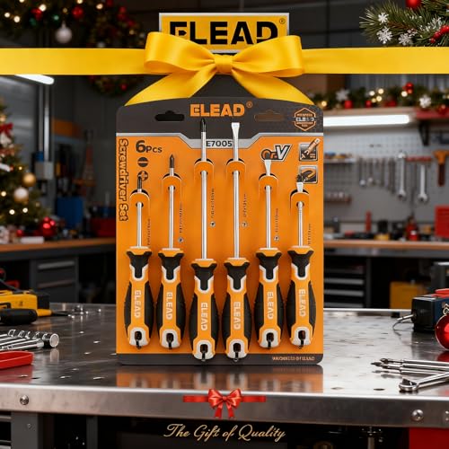 6-Piece Magnetic Screwdrivers Set, 3 Phillips and 3 Slotted Tips Professional Cushion Grip Screwdriver Set - style: 6-Piece Magnetic Screwdriver Set