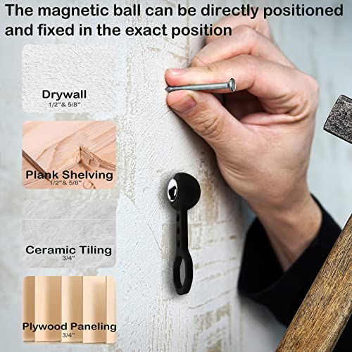 2Pcs Stud Finder Wall Scanner,Magnetic Stud Finder With 27 Pound of Pull Magnetic Power,No Batteries Required Wall Stud Finder Metal Stud Finder for Drywall,Wood,Plywood Paneling,Ceramic Tiling(Black) - color: 2xblack