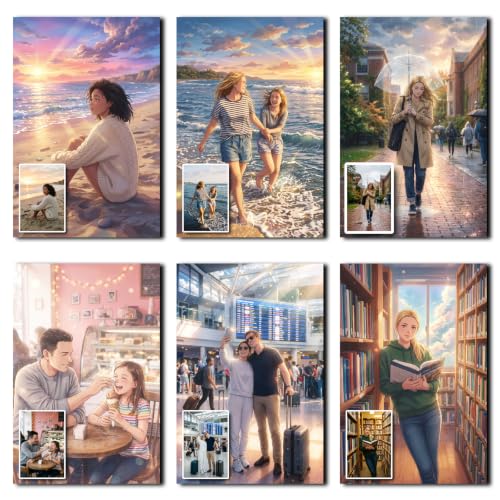 Dreamy Anime Style Canvas Painting from Photo Custom Decor - color: Dreamy Anime