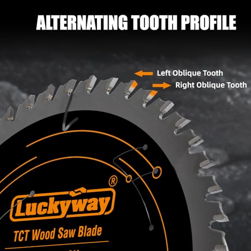 Luckyway 5 1/2 Inch Circular Saw Blade (10mm Arbor), with Tungsten Carbide Tip Teeth 24T Framing & 48T Fine Finish for Cutting Wood Plywood MDF Plastic Veneer Lumber Laminate