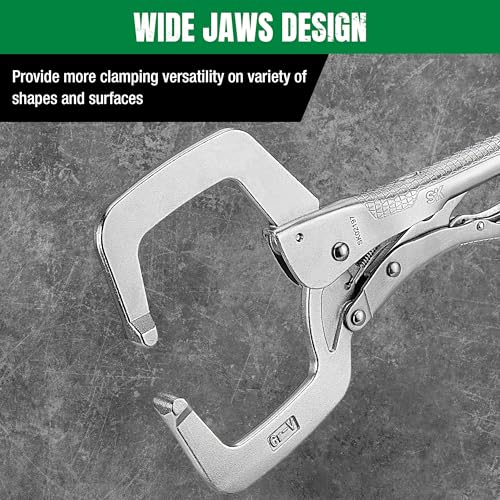 SK 11" C-Clamp Locking Pliers with Regular Jaws, Vice Grips - size: 11"