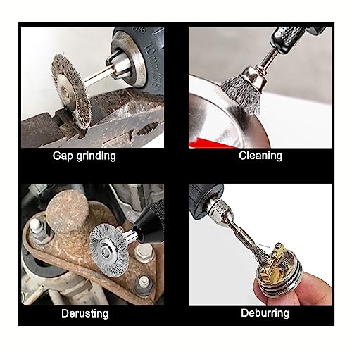 80 Pcs Rotary Tool Wire Brushes Set,Stainless Steel Wire Wheels Pen Brush Kit Accessories for Rotary Tool,for Rust Removing Rotary Brushes for Machines